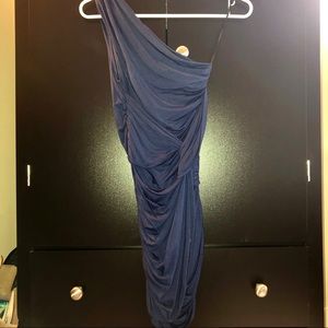 Ruched one shoulder dress